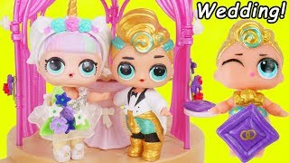 LOL Surprise Unicorn \& Luxe Boy Get Married + Big Wedding Lil Punk Sister Confetti Pop Toy Video