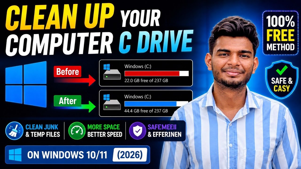 How to Clean Up C Drive on Windows 10/11 (2026) | Free Up Disk Space 🚀 ...
