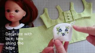 Tutorial to sew a sundress with an apron for Paola Reina dolls