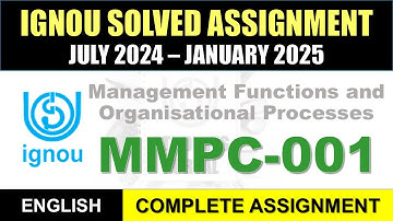 MMPC 001 Solved Assignment 2024-25 || mmpc-001 solved assignment in English || July 2024 to Jan 2025