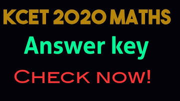 Kcet 2020 maths answer key