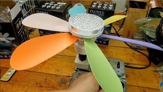 From The Workbench: HSC/'Flower Fan Light ' Socket Fans Unboxing and Testing (remote control LED)