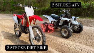 Stock Banshee VS Stock CR125R! But First Let me Blow up a Grizzly 660