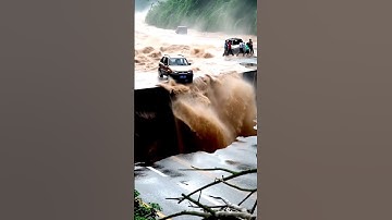 Moment the Bridge Almost Swept Away by Heavy Floods! #viral #shorts