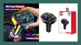 Q7 cigarette lighter FM transmitter MP3 Player fast charger unobxing screenshot 2