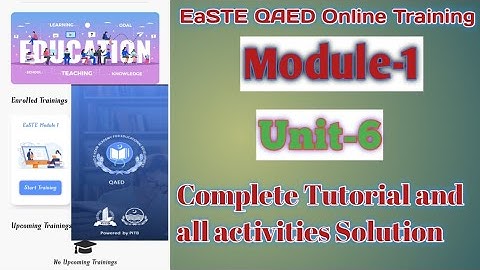 EaSTE QAED Online Training|Module-1|Unit-6|QUALIFY WITH KALEEM