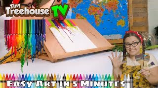 Melted Crayon Art On A Canvas - Tiny Treehouse Tv