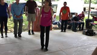Buckdance champion Ruth Alpert demonstrates her low impact style of dance - Clifftop 2018