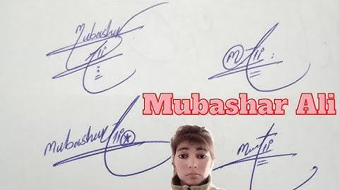 Mubashar Ali name signature in English#name signature with arooj