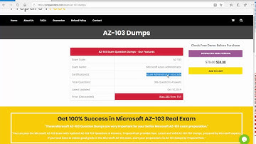 AZ-103 Dumps - Prepare for Microsoft AZ-103 Exam With 100% Guaranteed Marks | Prepare4test