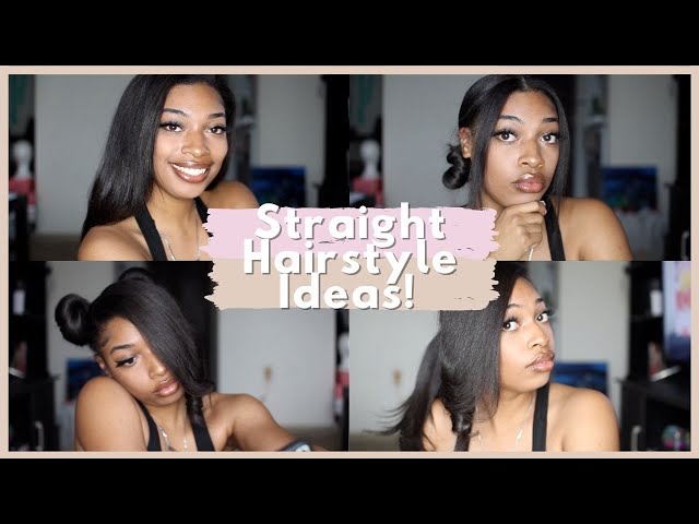 7 STRAIGHT HAIR HEATLESS HAIRSTYLES! SIMPLE & EASY! | LYSSRYANN - YouTube