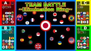 Team Battle ~Elimination Ring~  ~200 countries marble race~ in Algodoo | Marble Factory