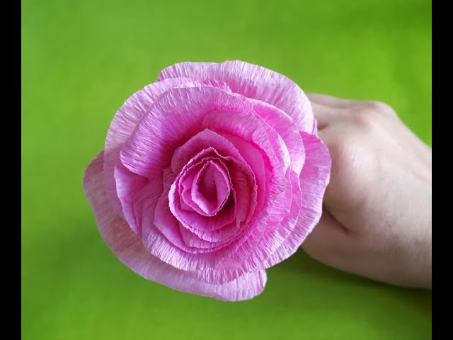 Mata Reunir extraño Cómo hacer Rosa de papel crepe (fácil). DIY Cómo hacer flores - YouTube