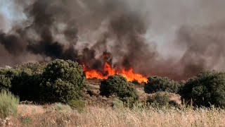 Incendio forestal en Madrid y Toledo: carreteras cortadas y viviendas amenazadas