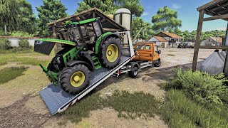 Loading broken tractors in Tow Truck | Farming Simulator 25
