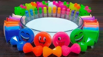 Mixing clay with store-bought slime into glossy slime ! Satisfying slime videos !!!