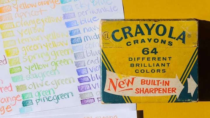 Original Box of 64 Crayola Crayons! Including Retired Colors. Unboxing, Sorting and Swatches.