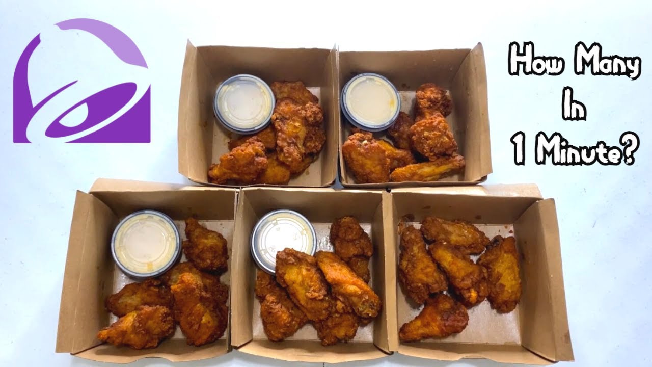 1 Minute Taco Bell Wing Challenge (How Many?) YouTube