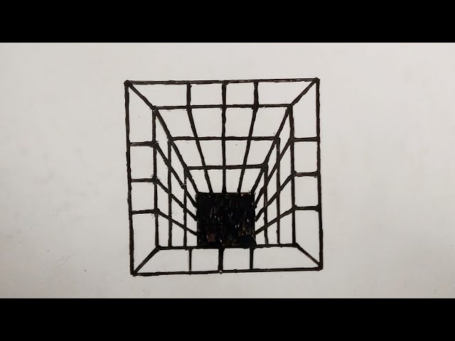 Draw a line making square cage with inner image 