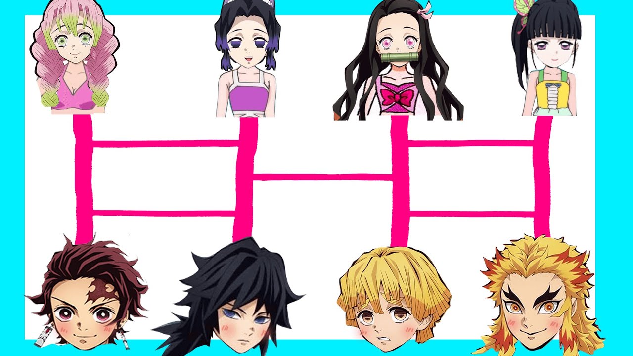 夏のデートあみだくじ❤️鬼滅男女でプールに遊びに行くよ♪どうやって男の子たちをデートに誘おうかな！？鬼滅の刃