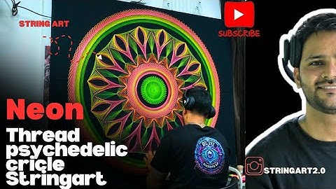 Amazing Neon thread psychedelic String art || Series-1 || #stringart #neon #thread