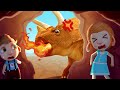 Kids Run Away From Angry Dinosaur | Funny Kids Cartoon Episodes | Dolly and Friends 3D