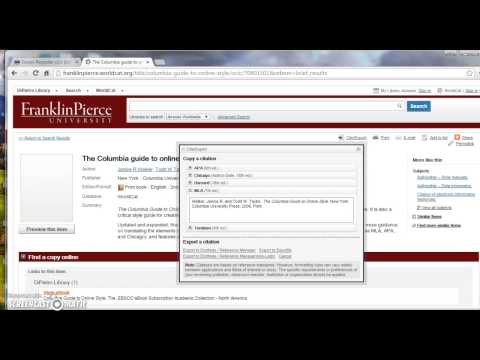 Library Catalog Citation Tools