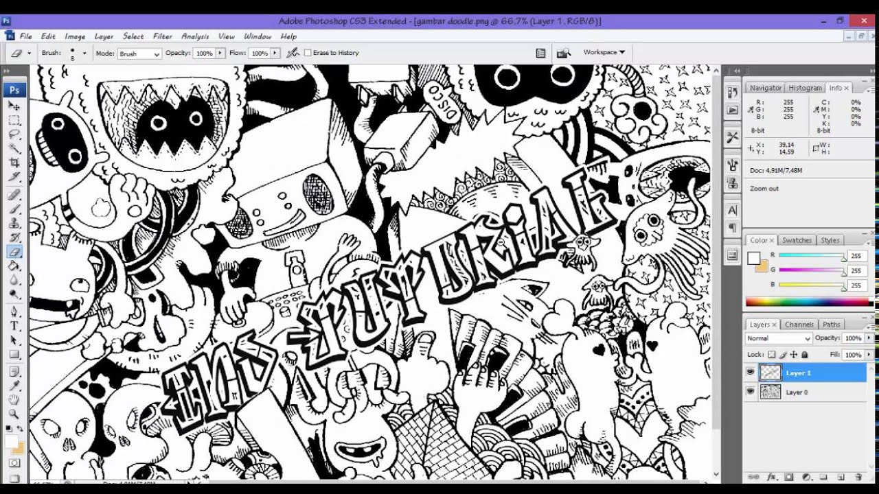 Cara Membuat Doodle Art Nama Menggunakan Photoshop YouTube