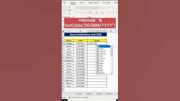 Add Name with DOB #excel #msexcel #msexceltutorial #msexceltricks #shortsvideo #shorts #ytshorts