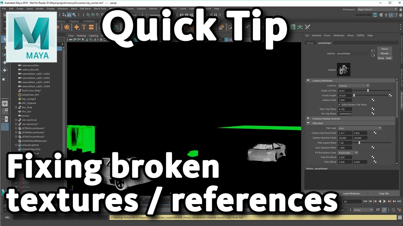 Maya Quick Tip: Fixing broken textures and references - YouTube