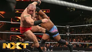 Keith Lee pounces Lars Sullivan out of the ring: WWE NXT, Nov. 21, 2018