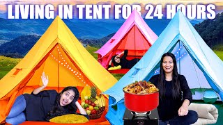 Living In 3 Colour Tent For 24 Hours Challenge Pullothi