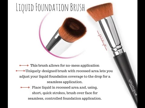 How to apply liquid foundation, using younique's foundation brush. it is designed house your the outside bristles are used bl...