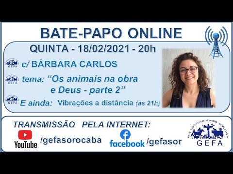 Assista: Bate-papo online - c/ BÁRBARA CARLOS (18/02/2021)