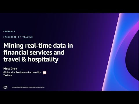 AWS re:Invent 2023 - Mining real-time data in financial services and travel & hospitality (CEN301) Episode cover