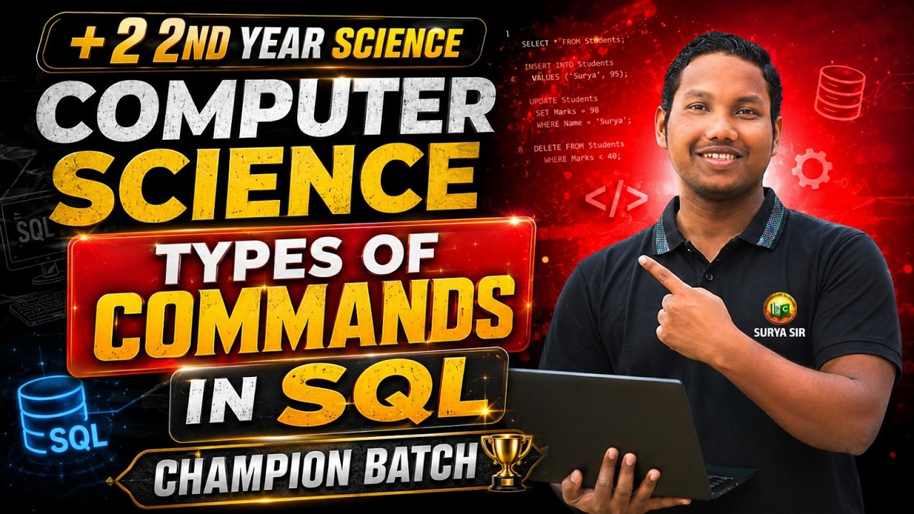 +2 2nd Year Computer Science | Types of SQL Commands Explained | CHSE Odisha Board 2026 | Surya Sir