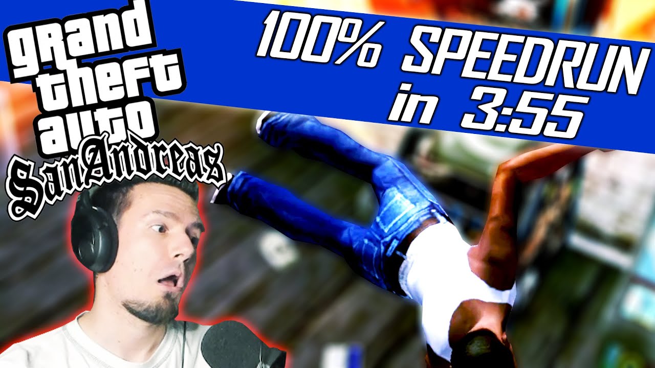 GTA San Andreas - Ingame 100% in 3:55 [SPEEDRUN] 