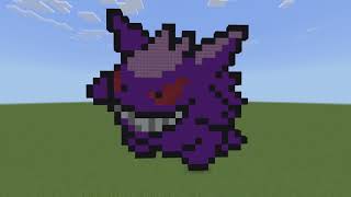How to make Gengar Pixel Art in under 10 minutes in Minecraft