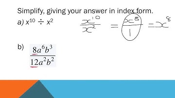Year 9: Index Law Multiplying dividing