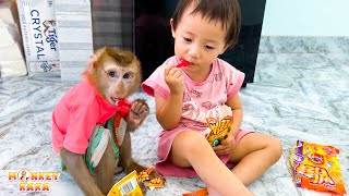 SO FUNNY: Diem and Monkey Kaka look for food in the refrigerator
