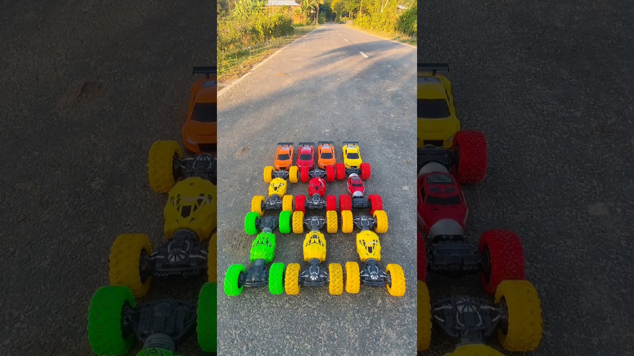 six moka or four rc car racing test/