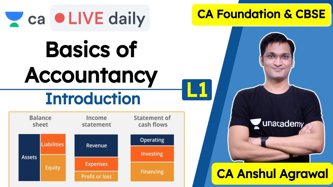 Basics of Accountancy - L1 | Accounting | Class 11 | CA Foundation | Anshul Agrawal