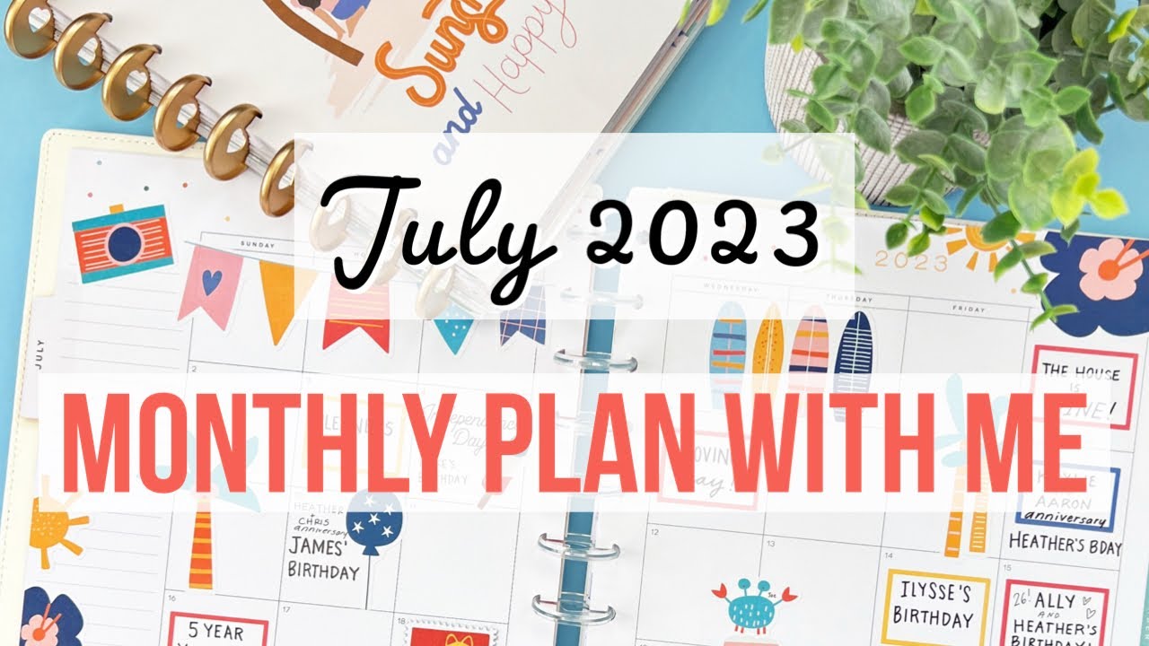 July 2023 Monthly Plan With Me! Big Happy Planner | Live  display picture 1