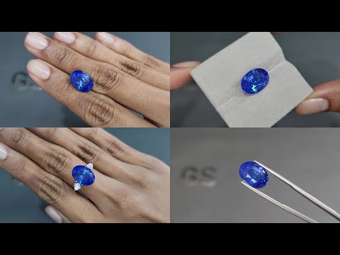 Large unheated blue sapphire oval cut 10.53 carats, Sri Lanka Video  № 1