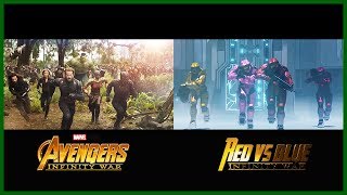 Red vs blue: infinity war - trailer comparison [side by side]