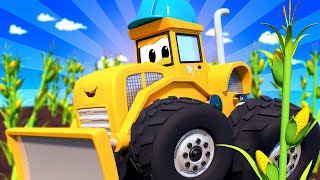 Kota Monster 🚓 🚒 Ada yang Mencuri Jagung Mike si Monster BULDOZER  -  truk kartun untuk anak-anak