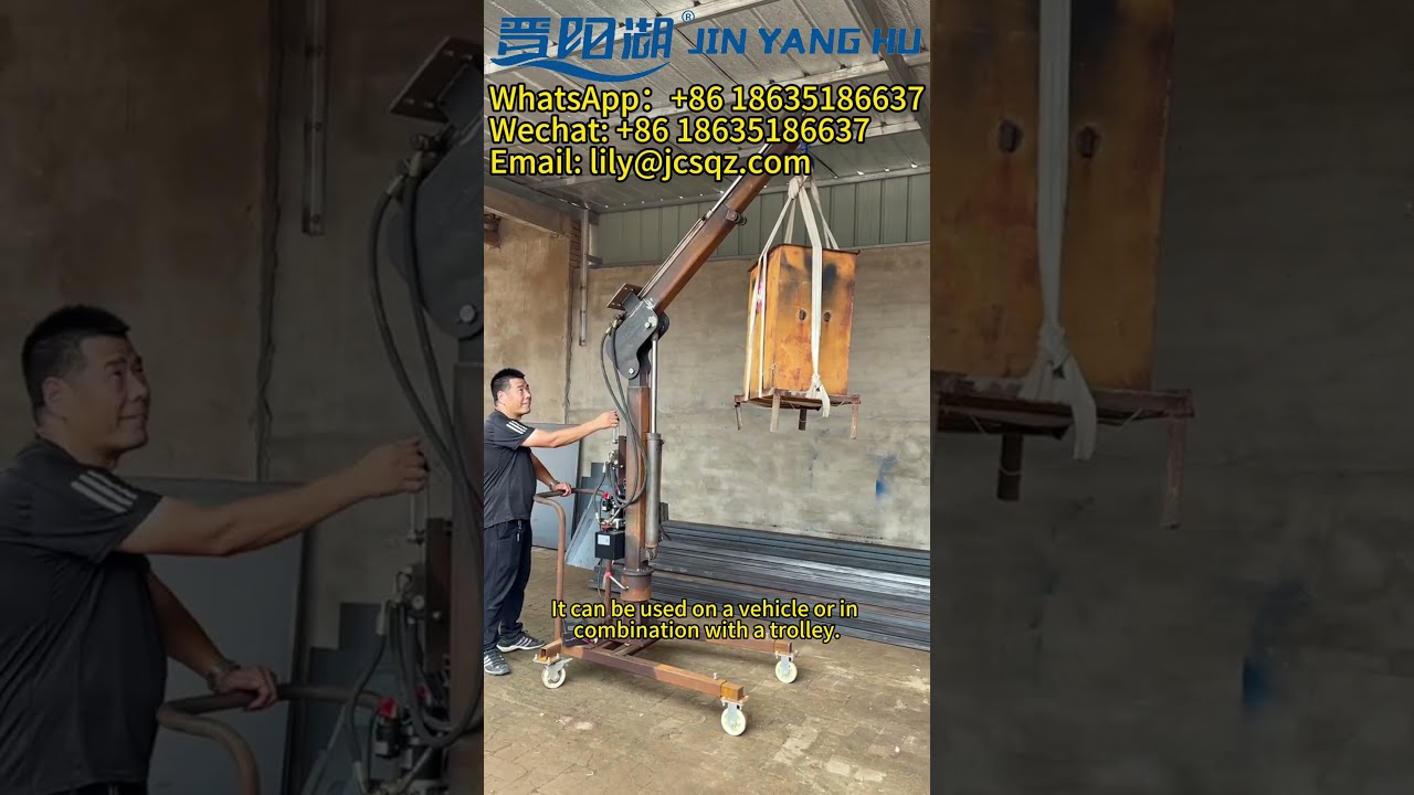 JIN YANG HU Full Electric Hydraulic Mini Crane 360 Rotated Jib Small