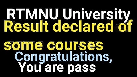 Rtmnu result new update of some courses, nagpur university exam result #nagpuruniversityresult