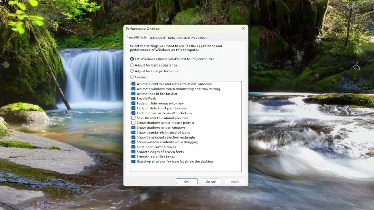 Disable showing window contents while dragging a window on windows 11 