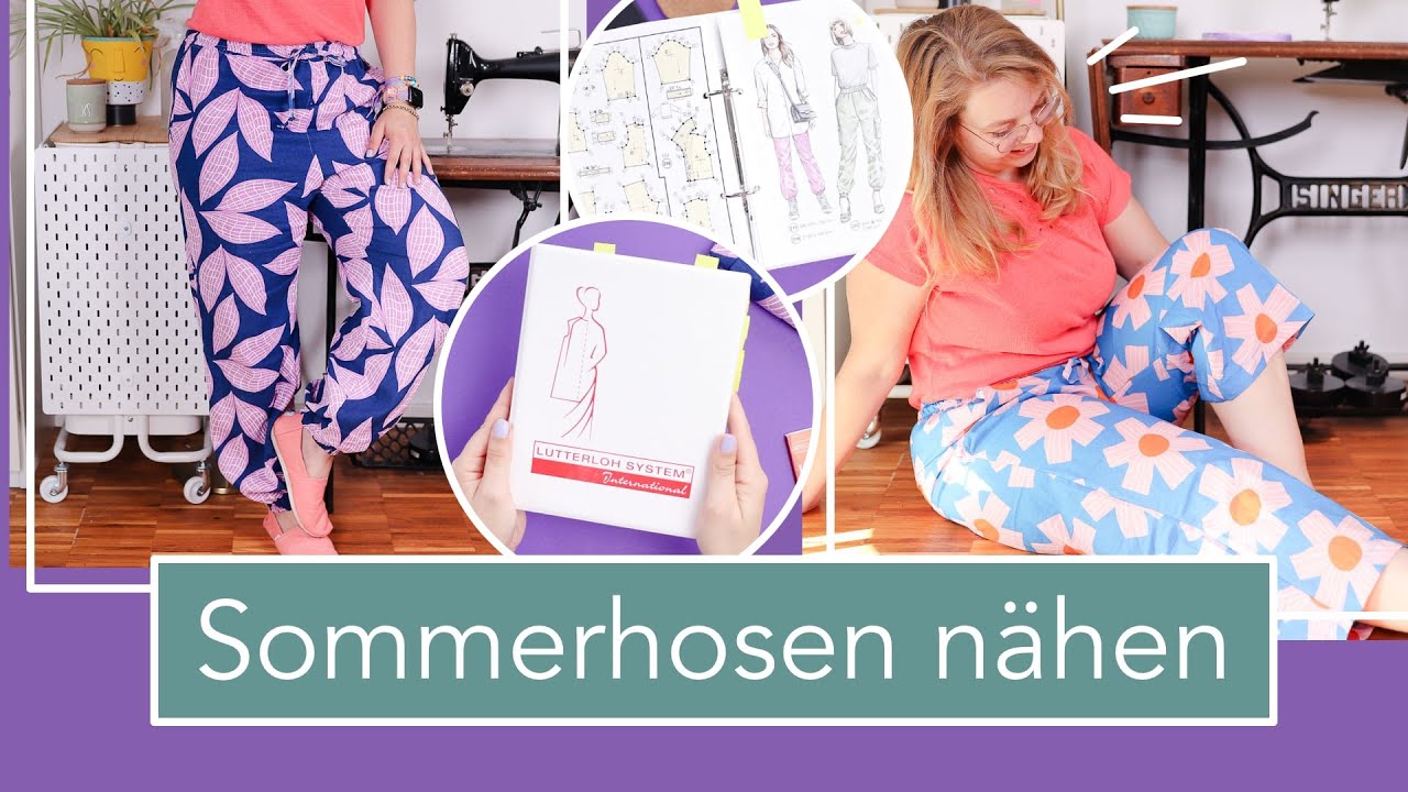 Sommerhosen nach Lutterloh mit Fake Smoke Bündchen nähen